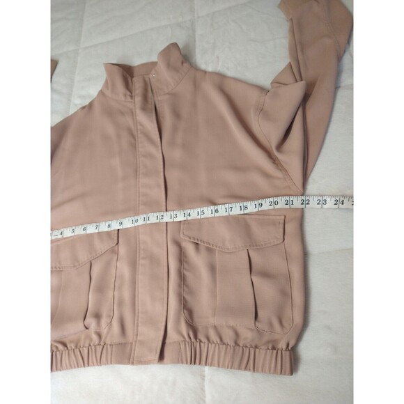 Cotton On  Crop Bomber Lightweight Beige Jacket Size M - Picture 9 of 10